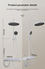 Popular Design Piano Button LED Display Shower Column Set With White Finished