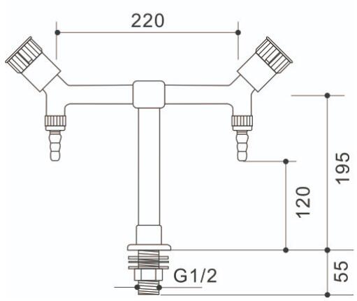 UV&Chemical Resistant Double Outlet Lab Faucet