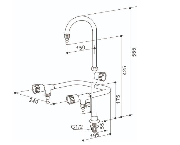 Triple Outlet Lab Faucet